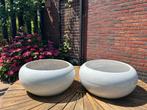 Keramische bloempot schaal xl wit 2 stuks, Tuin en Terras, Bloempotten, Ophalen, Gebruikt, 40 cm of meer, Rond