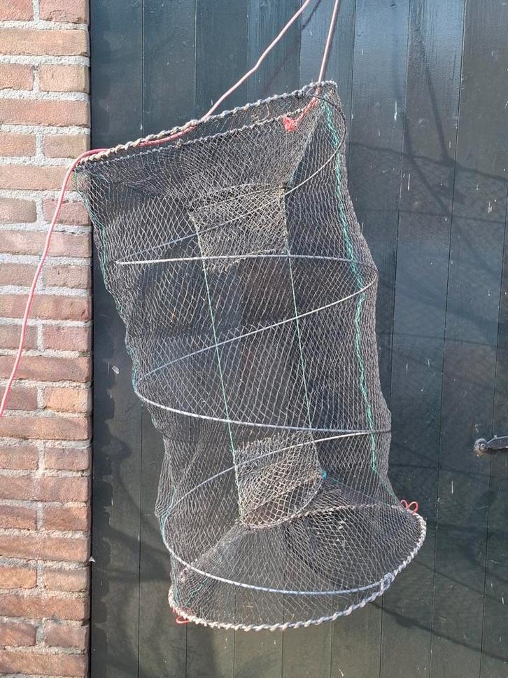 Oude vintage fuiken visnetten zwart, Tuin en Terras, Tuinwanddecoratie, Gebruikt, Ophalen of Verzenden