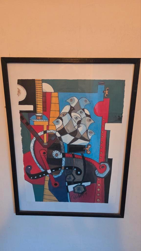 Abstract Schilderij Gesigneerd 'Patty Harpenau 1995, Antiek en Kunst, Kunst | Schilderijen | Abstract, Ophalen