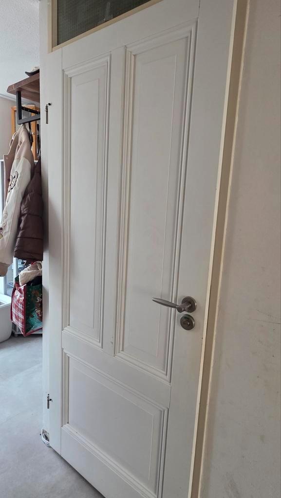 Klassieke toiletdeur – opdek – linksdraaiend – 83  201 cm, Doe-het-zelf en Verbouw, Deuren en Horren, Gebruikt, Binnendeur, 200 tot 215 cm