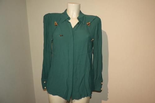 Elisabetta Franchi chique groene blouse gouden hardware IT42, Kleding | Dames, Blouses en Tunieken, Zo goed als nieuw, Maat 36 (S)
