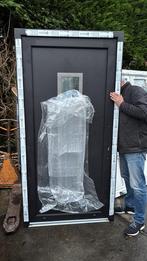 Kunststof voordeur met kozijn Nieuw antraciet, Doe-het-zelf en Verbouw, Kozijnen en Schuifpuien, 75 tot 150 cm, Kunststof, Deurkozijn