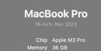 Macbook pro m3Pro 16'' 2023 model, Computers en Software, Apple Macbooks, 16 inch, Qwerty, 512 GB, Ophalen of Verzenden