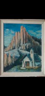 G. Smeets 1962 oud antiek schilderij landschap kerk, Antiek en Kunst, Kunst | Schilderijen | Klassiek, Ophalen of Verzenden
