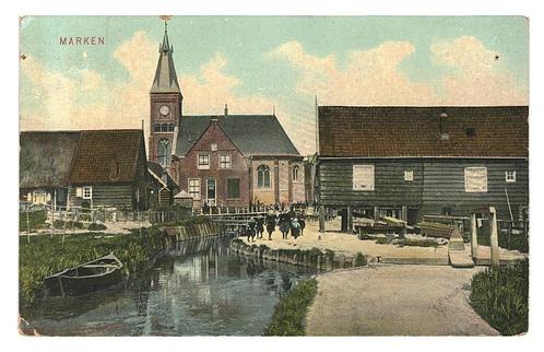 976769 Marken 1907 Gelopen met postzegel, Verzamelen, Ansichtkaarten | Nederland, Gelopen, Noord-Holland, Voor 1920, Ophalen of Verzenden