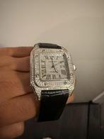 Cartier Santos 100 Full Diamond, Sieraden, Tassen en Uiterlijk, Horloges | Heren, Ophalen of Verzenden, Zo goed als nieuw, Staal