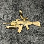 14 karaat gouden hanger wapen pistool kettinghanger, Sieraden, Tassen en Uiterlijk, Kettinghangers, Ophalen of Verzenden, Zo goed als nieuw