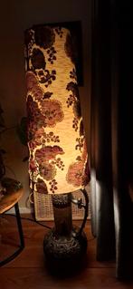 Vintage lamp  metstoffen kap en keramiek poot, Ophalen, Vintage, 100 tot 150 cm