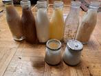 8 Oude vintage vla en yoghurt flessen Sterovita melkflessen, Ophalen