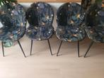 4x eetkamerstoel Woood Bram botanisch velvet, Huis en Inrichting, Stoelen, Ophalen, Overige materialen, Botanisch, Zwart