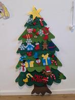 Vilten kerstboom met versieringen op klittenband., Diversen, Kerst, Ophalen, Zo goed als nieuw