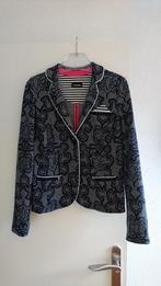 Taifun blazer blauw met ecru bloem print maat 38 zgan, Maat 38/40 (M), Blauw, Ophalen of Verzenden, Zo goed als nieuw