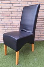 4 Mooie zwarte eetkamerstoelen, Huis en Inrichting, Stoelen, Ophalen, Gebruikt, Zwart, Leer