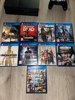 PS4 met 2 controllers + 9 games!, Spelcomputers en Games, Spelcomputers | Sony PlayStation 4, Ophalen, Met 2 controllers, Original
