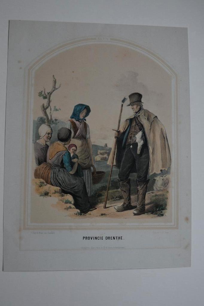 DRENTHE KLEDERDRACHT v. Bing en Braet v Ueberfeldt Litho C27, Verzenden