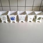 5 kleine Engelse bloempotjes / vaasjes ( orchidee), Overige kleuren, Ophalen of Verzenden, Minder dan 50 cm, Glas