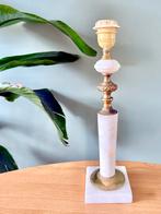 Vintage marmeren messing lampenvoet tafellamp, Ophalen of Verzenden, Gebruikt