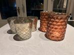 Set van 5 waxinelichthouders - Oranje/Zilver, Ophalen, Overige materialen, Gebruikt, Overige kleuren