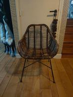 Rotan eetkamer/bureaustoel Silvio met zwart stalen poten, Ophalen, Zo goed als nieuw, Zwart, Eén