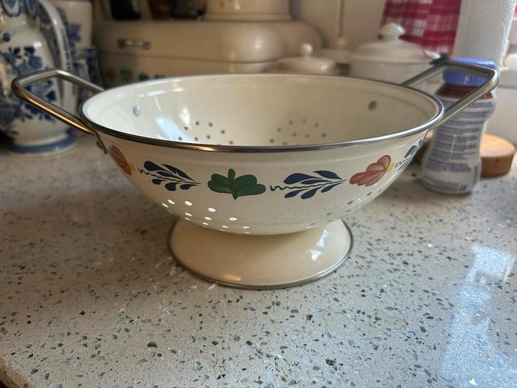 Boerenbont Vergiet met Handvatten Vintage Keukenaccessoire, Antiek en Kunst, Antiek | Keukenbenodigdheden, Ophalen of Verzenden