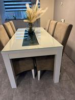 Eet tafel wit met stoelen, Huis en Inrichting, Complete inboedels, Ophalen of Verzenden