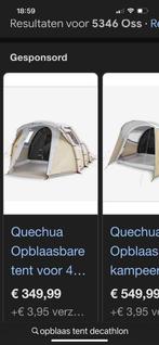 Quechua , opblaasbare ( tunnel) tent ., Caravans en Kamperen, Tenten, Ophalen, Zo goed als nieuw, Tot en met 4