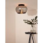 Plafondlamp Lucide Judi Fumé - Rookglas Zwart, Ophalen of Verzenden, Zo goed als nieuw, Glas