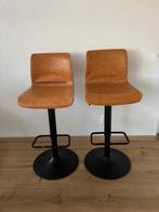 2 barkrukken, Huis en Inrichting, Barkrukken, Ophalen, Gebruikt, 60 tot 90 cm, Leer