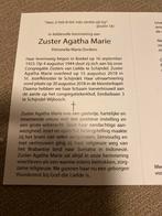 Zr Donkers 1923 Boekel 2018 Schijndel missie Sumatra, Ophalen of Verzenden, Bidprentje