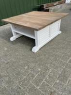 SALONTAFEL LOUVRE 4 KANT 100 X 100 CM TEAK ACTIE PRIJS, Huis en Inrichting, Teakhout, Gebruikt, 100 tot 150 cm, SALONTAFEL LOUVRE 4 KANT 100 X 100 CM TEAK ACTIE PRIJS