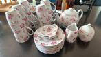 Thee servies wit met roze bloemen, Huis en Inrichting, Ophalen, Overige typen, Zo goed als nieuw, Overige stijlen