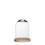 Mica Decorations Glazen Stolp met Houten Voet, Huis en Inrichting, Woonaccessoires | Stolpen, Ophalen of Verzenden