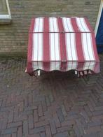 bordeau rode / witte markies zonnescherm, Minder dan 150 cm, Ophalen, Gebruikt, Markies