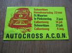 Vintage Sticker Autocross Schoorldam , Ophalen, Zo goed als nieuw, Auto of Motor