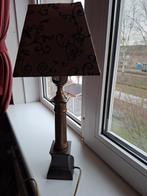 Vintage Tafellamp met Bruine Kap, Gebruikt, Vintage, Ophalen of Verzenden, Metaal