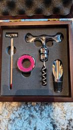 Complete Wijnset in Houten Kist, Ophalen of Verzenden, Zo goed als nieuw, Bruin, Metaal