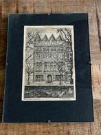 Antieke Ets Keizersgracht 277 uit 1800 Gesigneerd, Ophalen of Verzenden