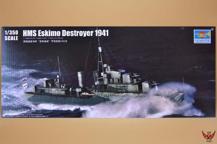 ROWASP | Trumpeter 1/350 HMS Eskimo Destroyer 1941, Hobby en Vrije tijd, Modelbouw | Boten en Schepen, Nieuw, 1:200 of kleiner
