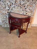 Oosters sidetable rozenhout marmer inleg halve maan nu €110, Antiek en Kunst, Ophalen