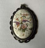 Engels Birmingham zilveren hanger met Coalport porselein, Ophalen of Verzenden, Zo goed als nieuw, Zilver