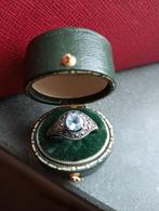 Vintage ring Zilver Aquamarijn en Markasiet 18, Sieraden, Tassen en Uiterlijk, Ringen, Ophalen of Verzenden, Zo goed als nieuw