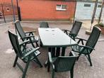 Tuinset 6 stoelen en tafel, Ophalen, Kunststof, Gebruikt, 6 zitplaatsen