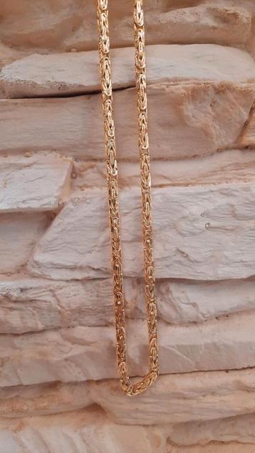 gouden platte koningsketting 14kt  beschikbaar voor biedingen