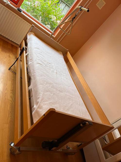 Thuasne Hoog-Laagbed met Hek en Papegaai, Huis en Inrichting, Slaapkamer | Bedden, Gebruikt, Eenpersoons, 90 cm, 200 cm, Hout