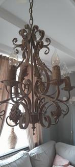 Prachtige taupe kleurige kroonluchter, Huis en Inrichting, Lampen | Kroonluchters, Ophalen, Zo goed als nieuw