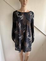 Ladress travelstof tuniek jurk bruin wit zwart maat M, Kleding | Dames, Jurken, Maat 38/40 (M), Ophalen of Verzenden, Zo goed als nieuw