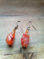 Nieuwe zelfgemaakte oorbellen met carneool steentjes, Sieraden, Tassen en Uiterlijk, Oorbellen, Overige materialen, Hangers, Nieuw