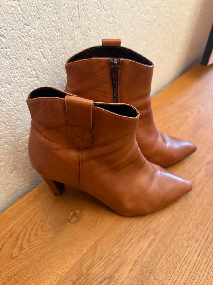 Elvio Zanon leren laarsjes, ZGAN, Kleding | Dames, Schoenen, Zo goed als nieuw, Lage of Enkellaarzen, Bruin, Verzenden