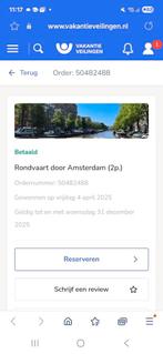 Rondvaart Amsterdam 2 personen, 75 min, Tickets en Kaartjes, Twee personen, Ticket of Toegangskaart