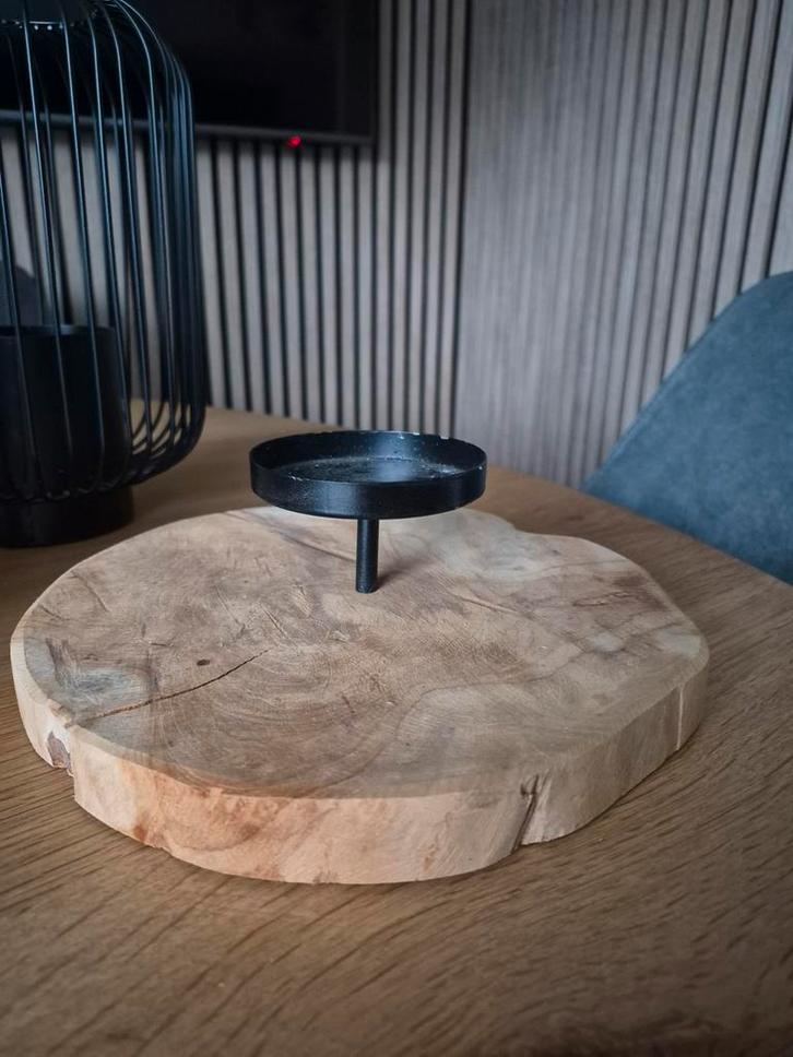Retro kaarsenplateau, Huis en Inrichting, Woonaccessoires | Kandelaars en Kaarsen, Zo goed als nieuw, Kandelaar, Minder dan 25 cm